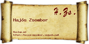 Hajós Zsombor névjegykártya